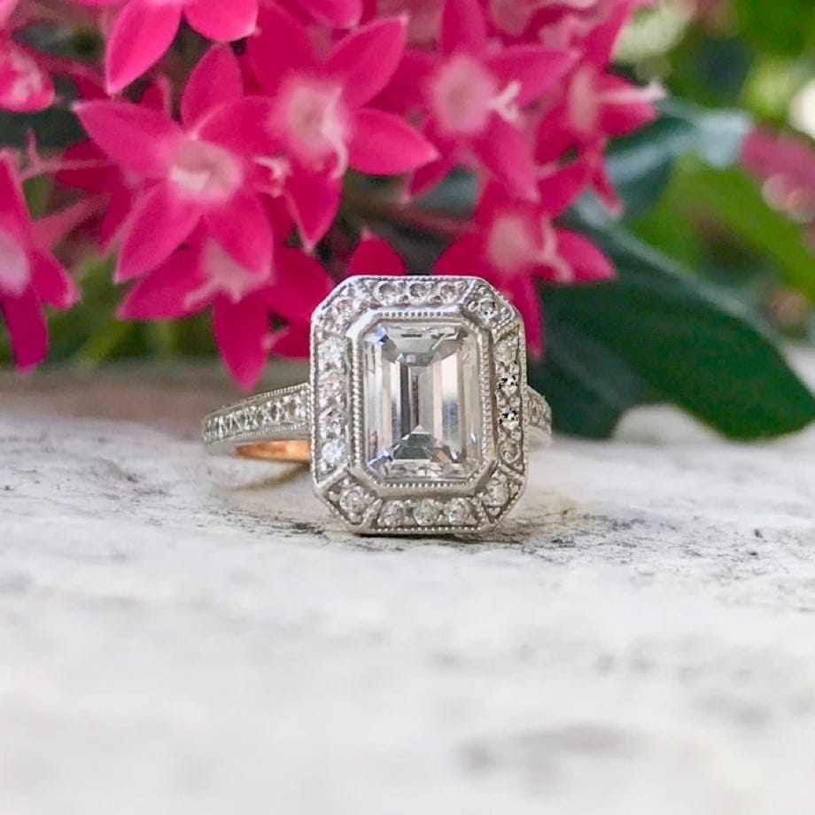 Emerald Cut Diamond Engagement Ring